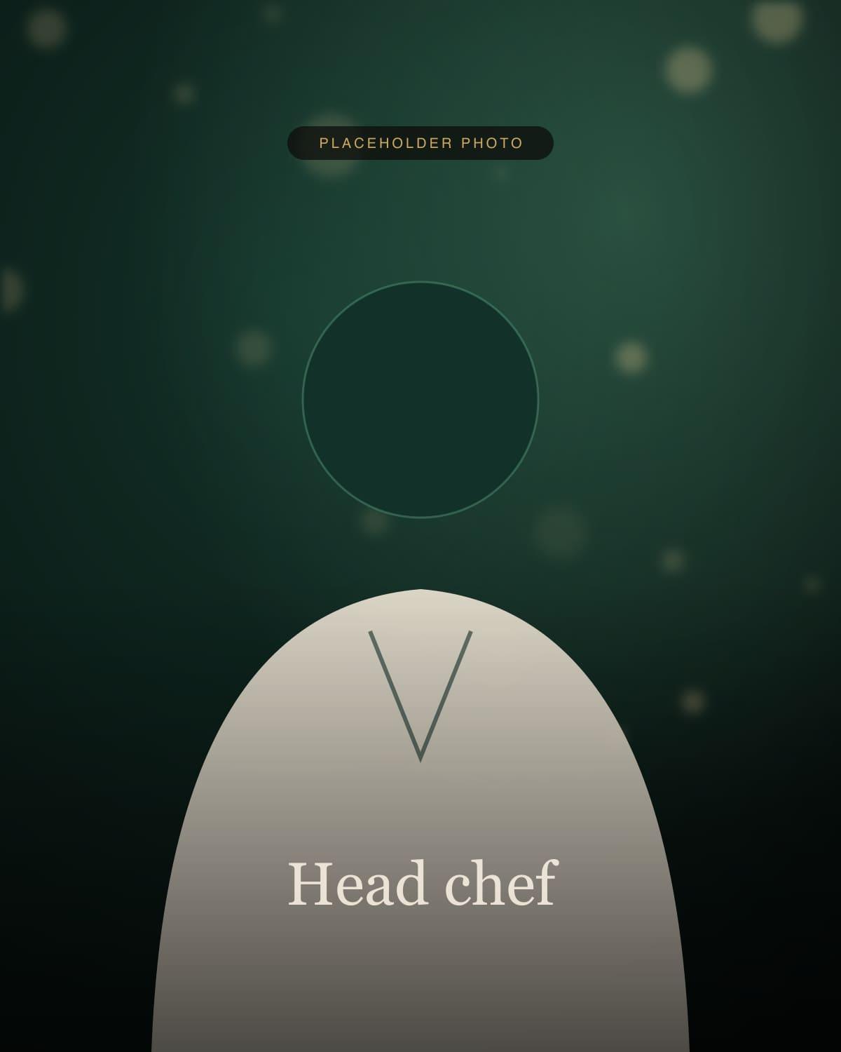 Portrait of the head chef in the kitchen (placeholder image)