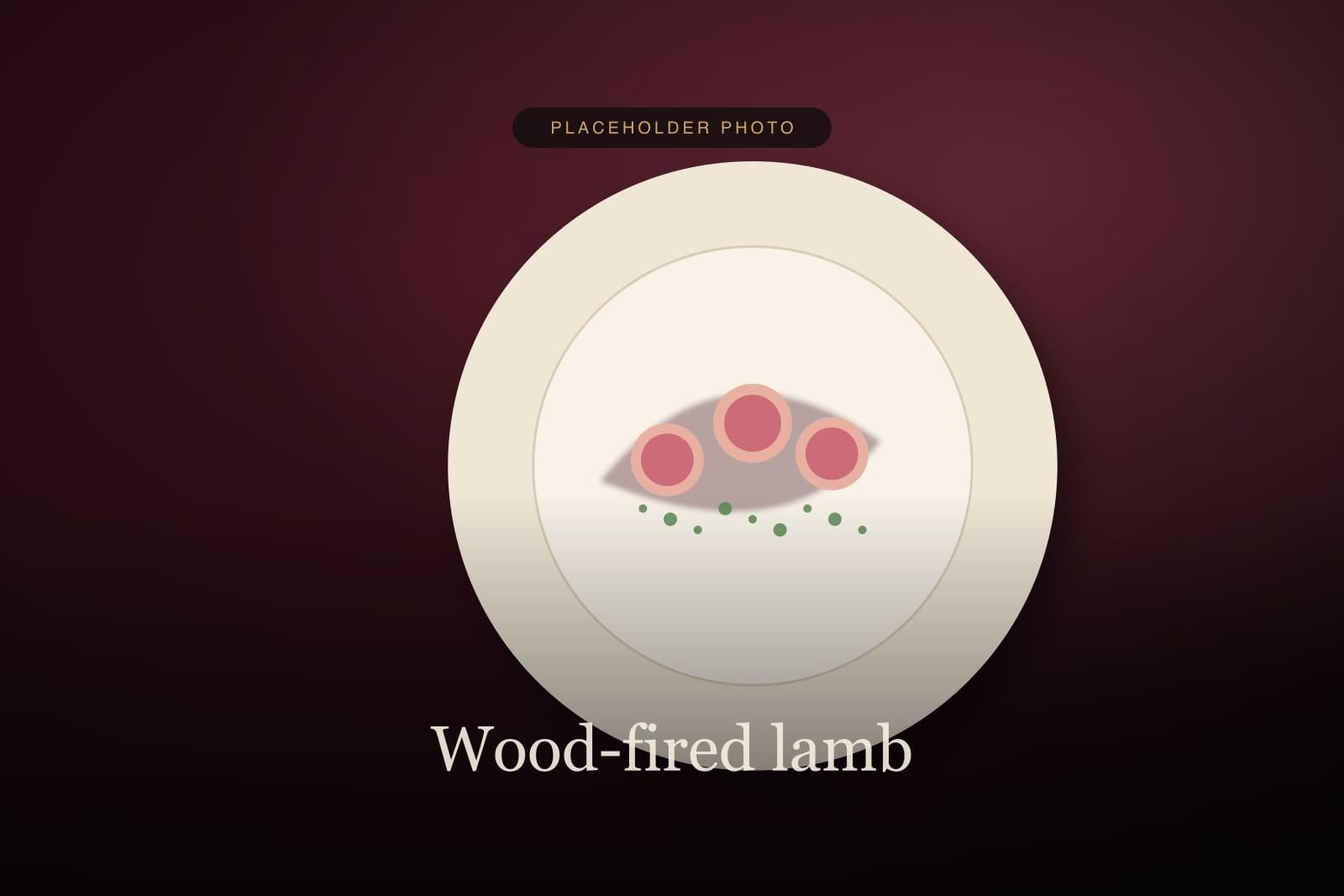 Wood-fired lamb rack with herb crust (placeholder image)