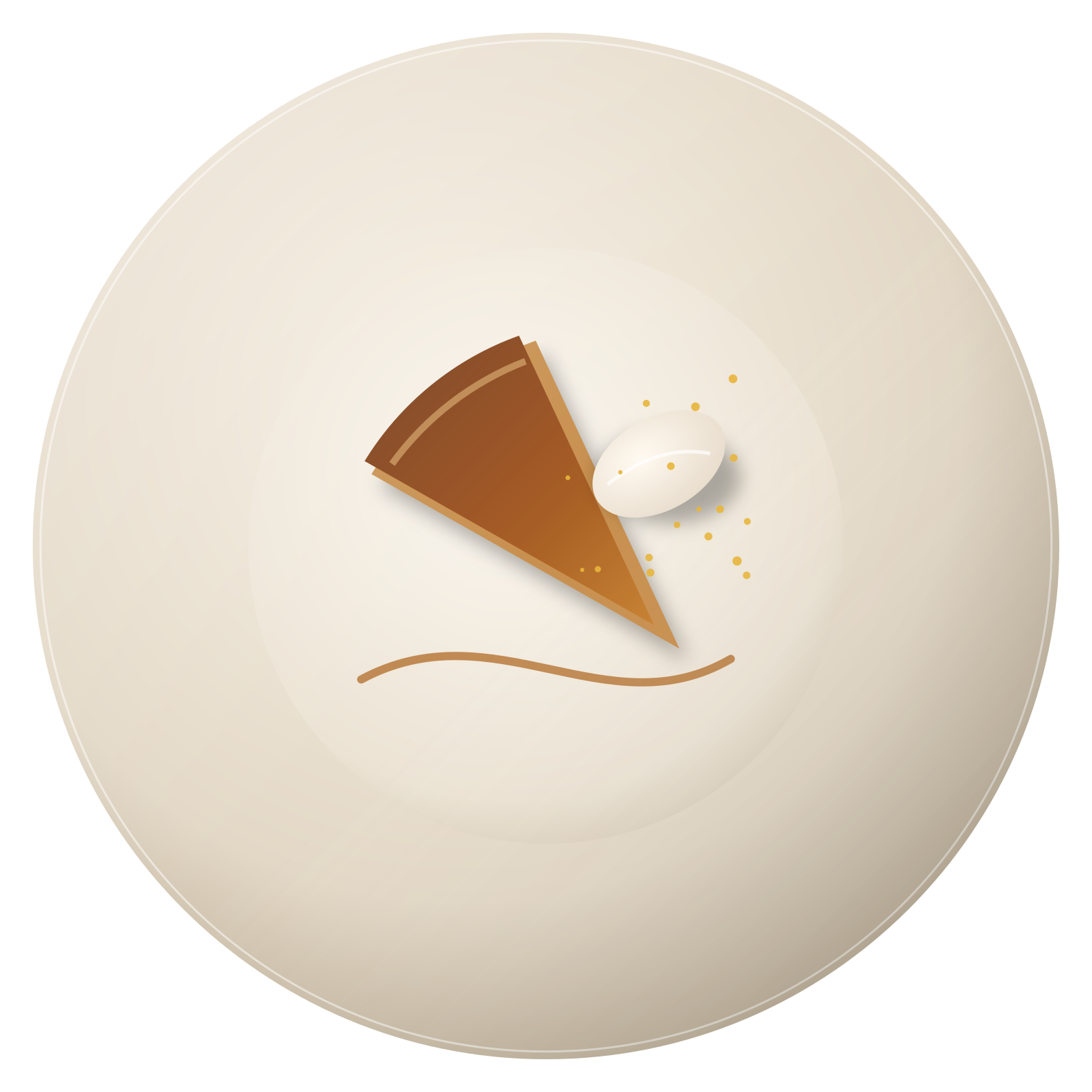 A slice of burnt honey tart with sour cream ice cream (placeholder image)