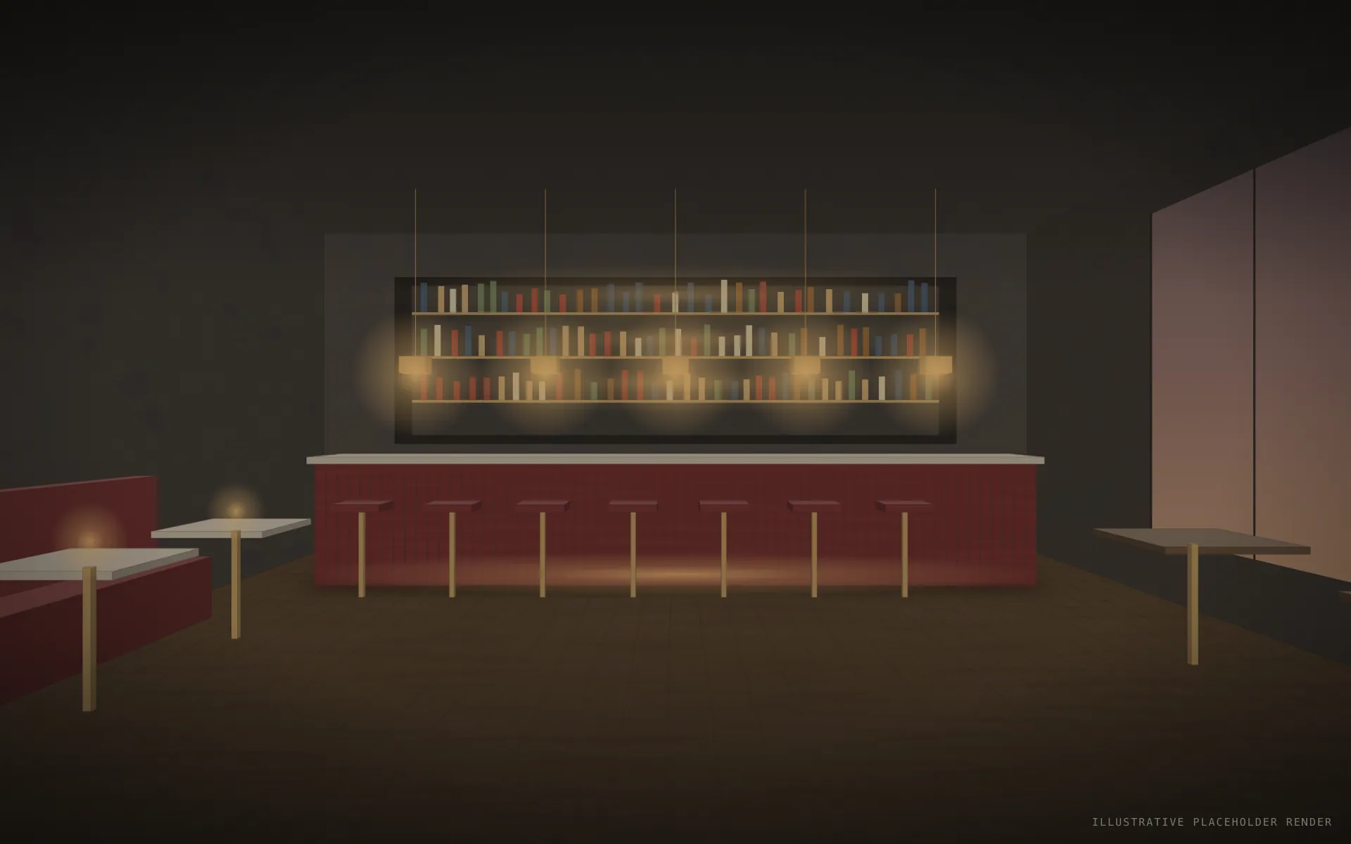 Bar & restaurant, after renovation in the Urban Boutique direction (illustrative placeholder render)