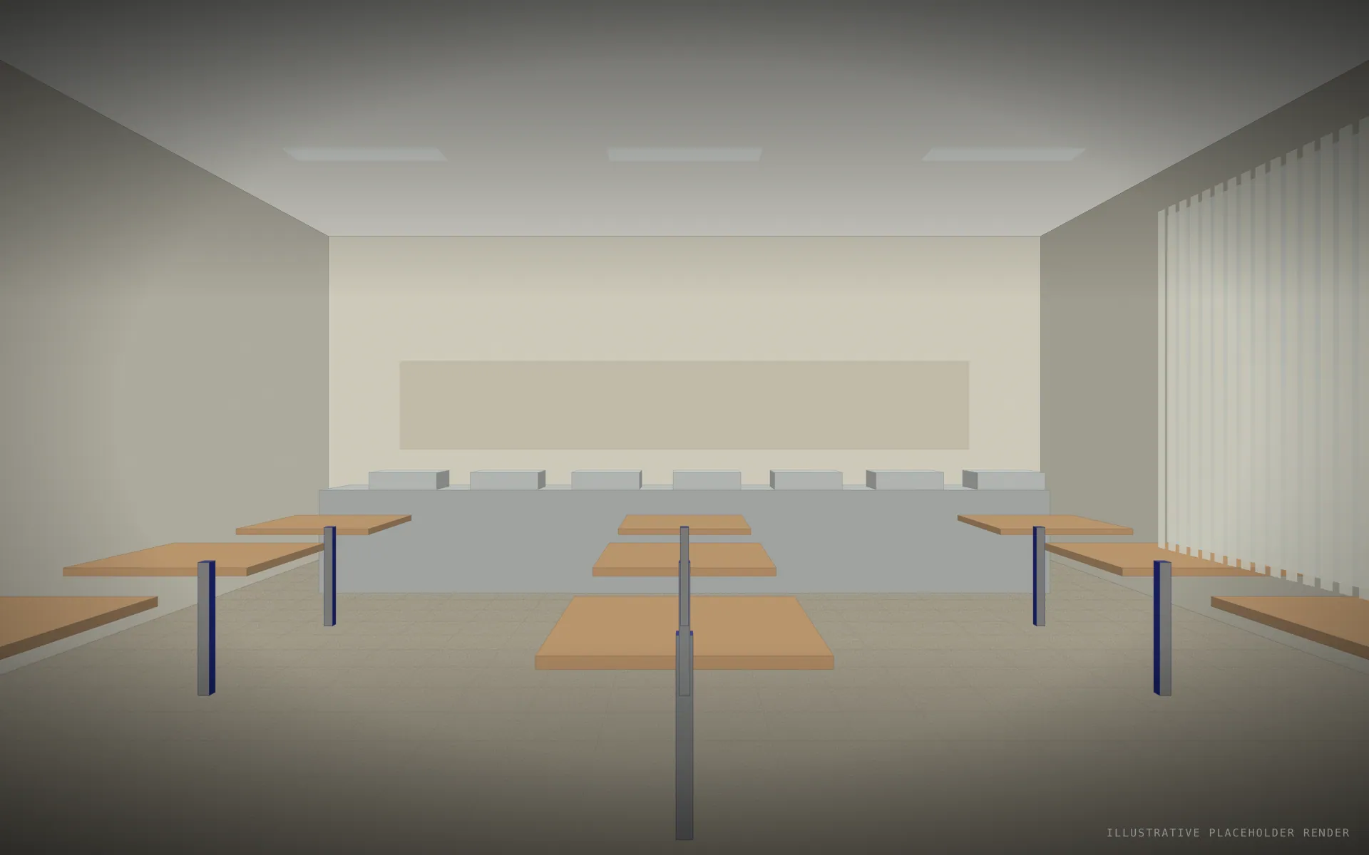 Bar & restaurant, existing condition before renovation (illustrative placeholder render)