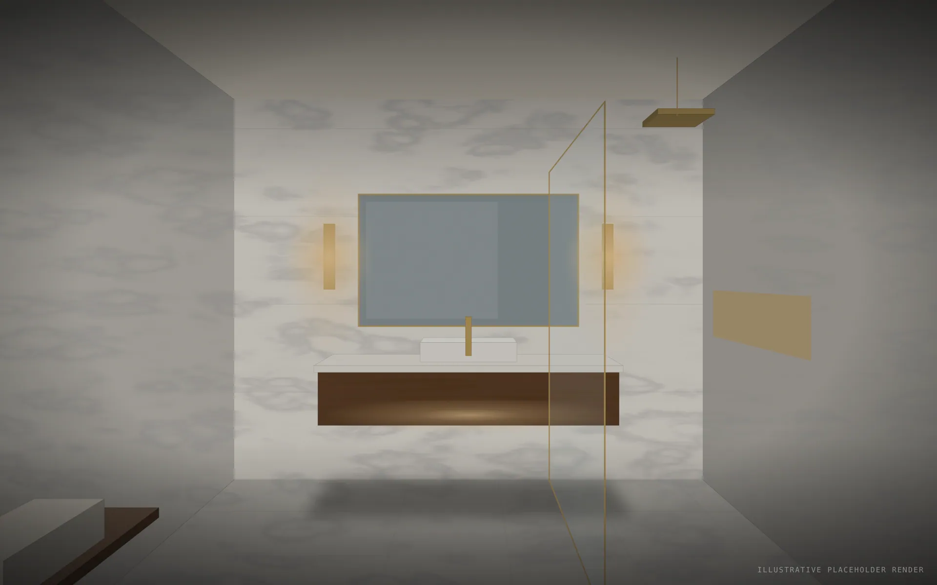 Guest bathroom, after renovation in the Classic Grand direction (illustrative placeholder render)